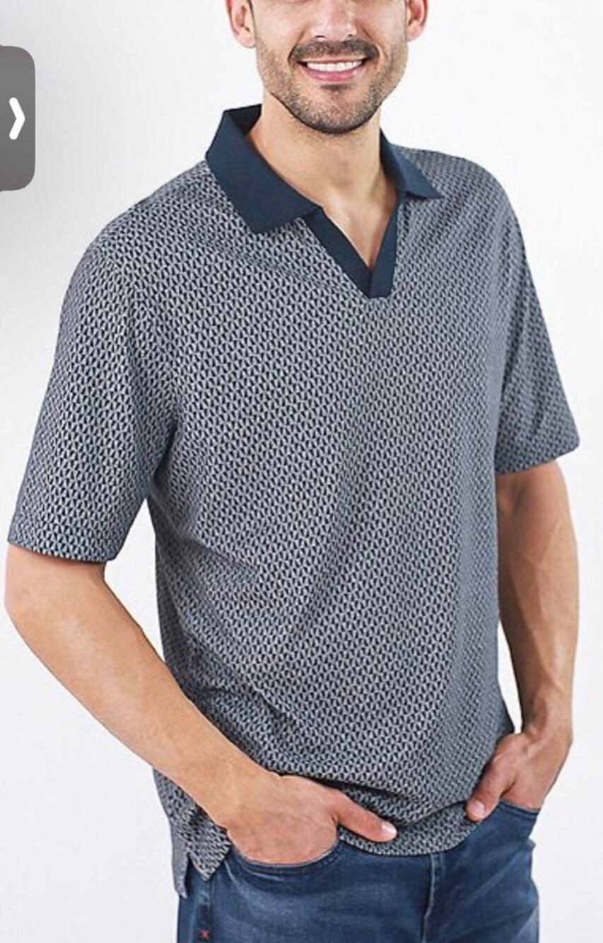 JACHS NY Knit Oxford Polo Shirt Charcoal Gray Relaxed Fit Men's XXL NWT